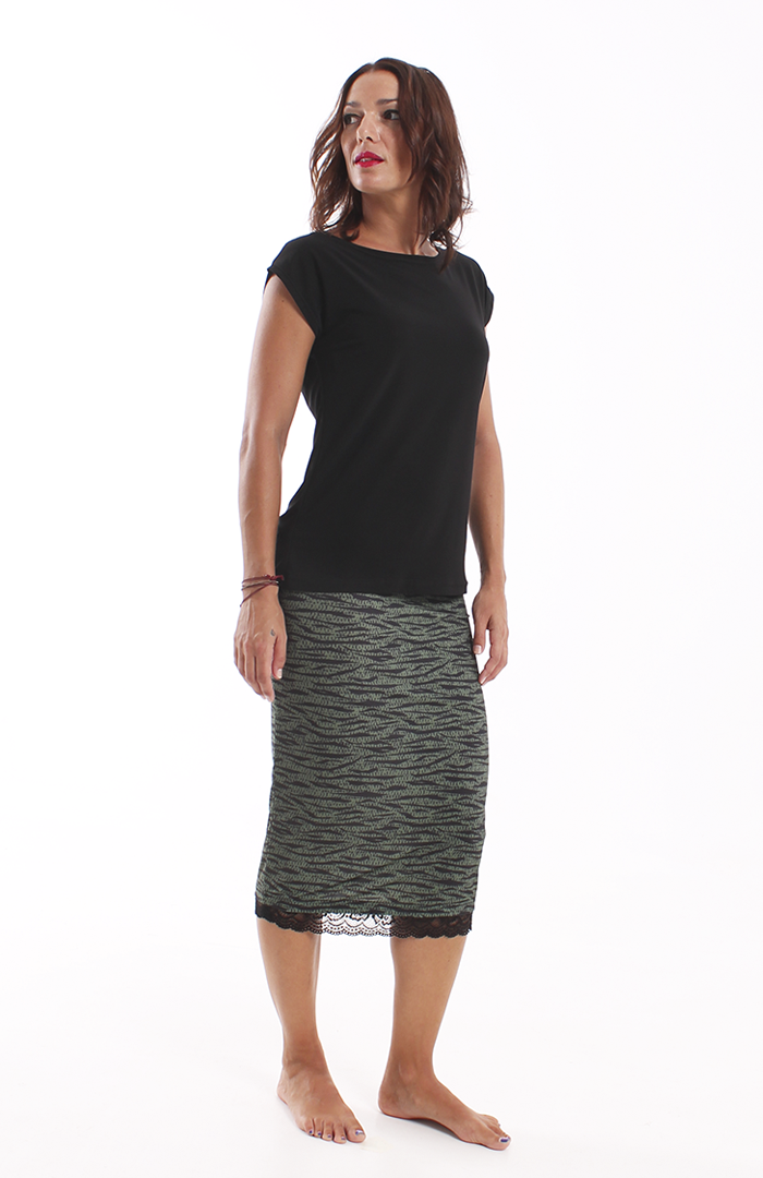 Falda MAYA print verde+negro 1 copia