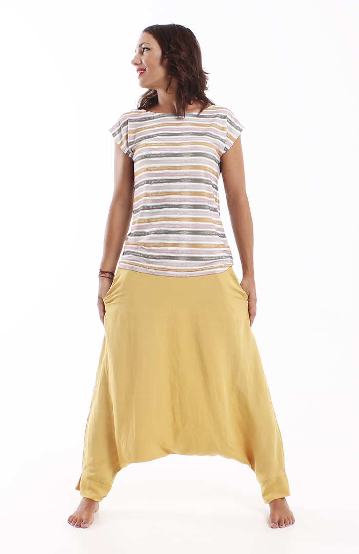 Pantalón KELM lino mostaza 1 copia