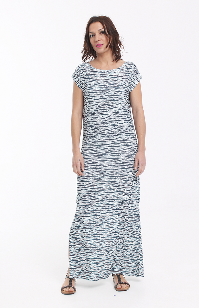 Vestido XIRA print blanco+azul 1 copia