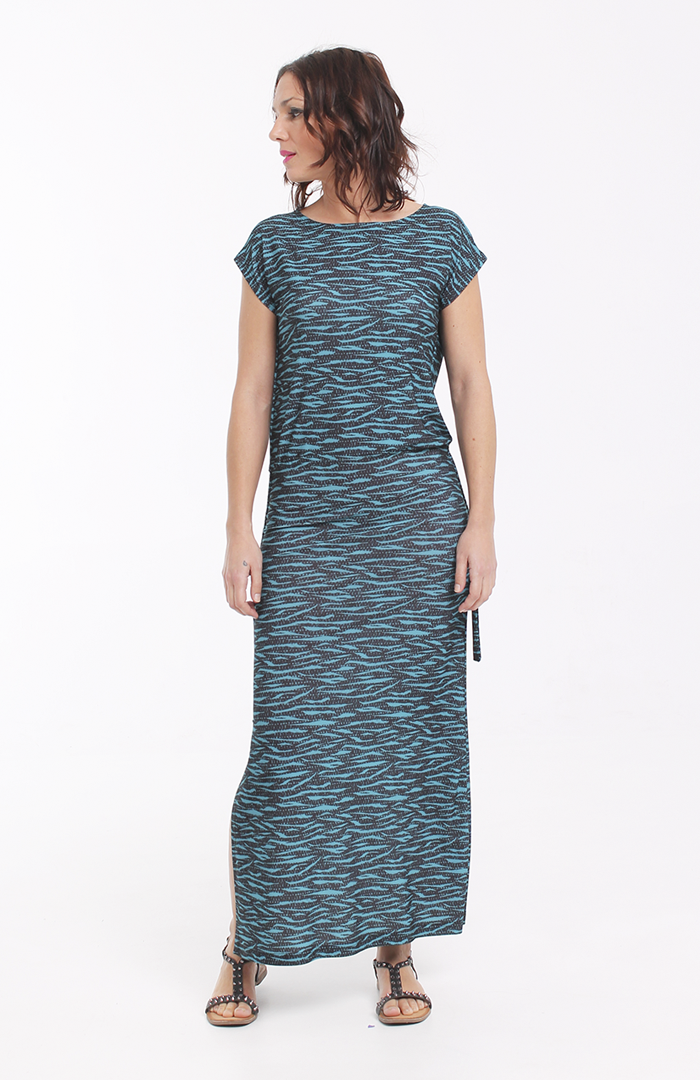 Vestido XIRA print negro+azul 1 copia