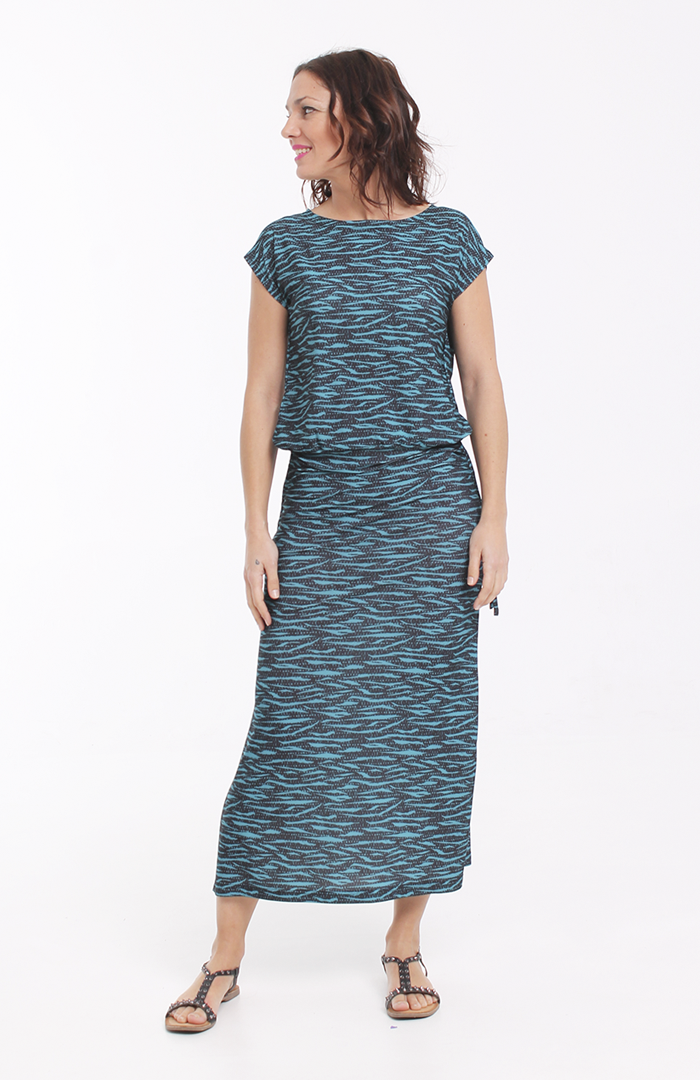 Vestido XIRA print negro+azul 3 copia