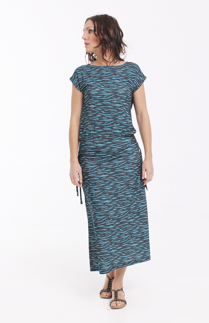 Vestido XIRA print negro+azul 4 copia