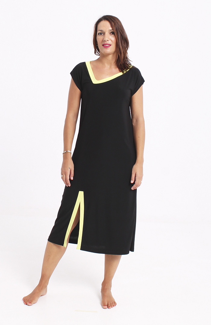 vestido AKERU negro y limón 1